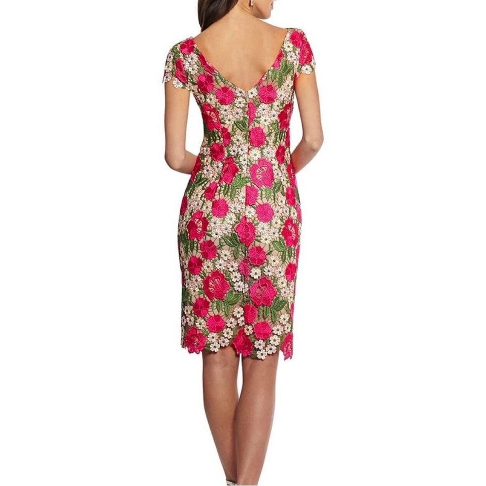 Xscape Pink and Cream Floral Lace Midi Dress - Picture 6 of 13